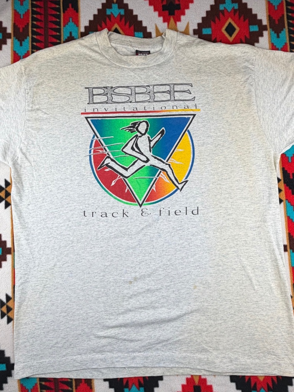 Vintage BSPE Invitational Track & Field Graphic T Shirt 90s single stitch XL
